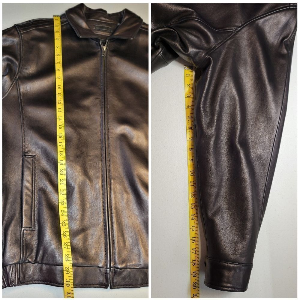 Roundtree & Yorke Men's Black Leather Lambskin Jacket 2XT - Picture 11 of 11